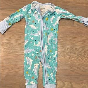 Little Sleepies Blue Shark Print Kids One Piece